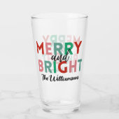 Eenvoudige, moderne, kleurrijke tekstnaam glas (Achterkant)