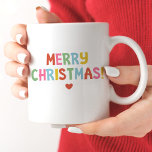 Eenvoudige moderne kleurrijke vrolijke kerst tweekleurige koffiemok<br><div class="desc">Een kleurrijke,  leuke en feestelijke kerst mok. Leuk voor de feestdagen!</div>