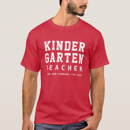 Eenvoudige moderne kleuterschool leraar | Naam sch T-shirt
