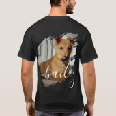 Eenvoudige moderne koele typografie naam en foto v t-shirt (Achterkant)