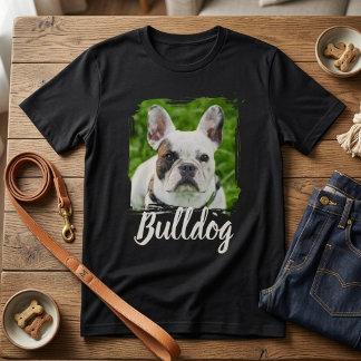 Eenvoudige moderne koele typografie naam en foto v t-shirt
