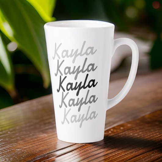 Eenvoudige Moderne Koele Typografie Naam Latte Mok