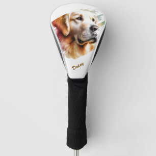 Eenvoudige moderne koele typografie naam van huisd golfheadcover