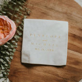 Eenvoudige moderne koppels naam monogram folie servetten