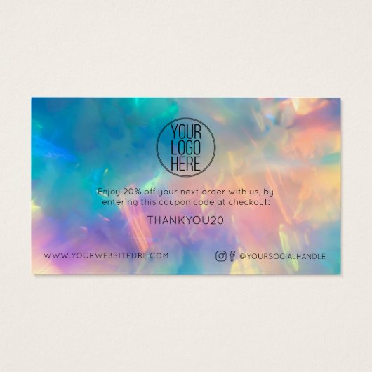 Eenvoudige Moderne KORTING VAN UW LOGO HIER Visitekaartje (Achterkant)