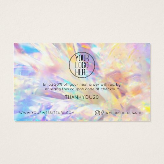 Eenvoudige Moderne KORTING VAN UW LOGO HIER Visitekaartje (Achterkant)