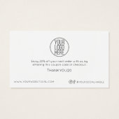 Eenvoudige Moderne KORTING VAN UW LOGO HIER Visitekaartje (Achterkant)