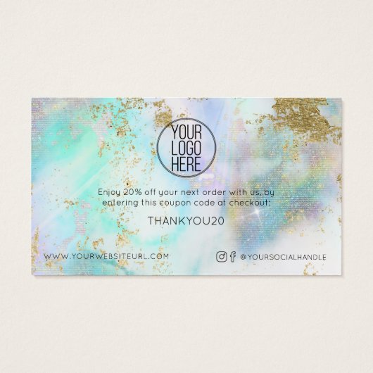 Eenvoudige Moderne KORTING VAN UW LOGO HIER Visitekaartje (Achterkant)