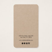 Eenvoudige, moderne Kraft-kaart Visitekaartje (Achterkant)