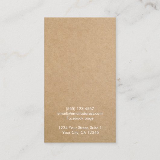 Eenvoudige moderne Kraft-kaart voor juwelen Visitekaartje (Achterkant)