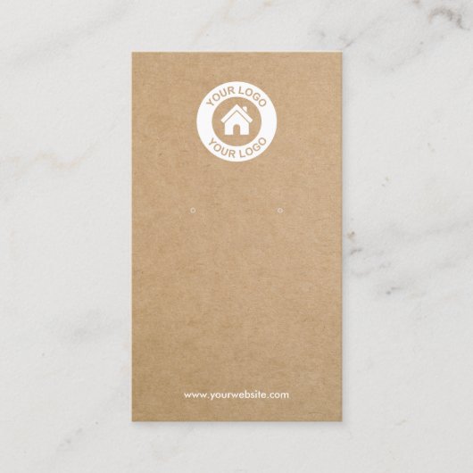 Eenvoudige moderne Kraft-kaart voor juwelen Visitekaartje (Voorkant)