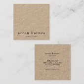 Eenvoudige moderne Kraft Vierkante Visitekaartje (Voorkant / Achterkant)