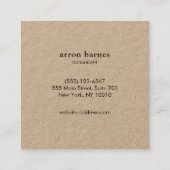 Eenvoudige moderne Kraft Vierkante Visitekaartje (Achterkant)