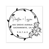 Eenvoudige moderne krans getrouwd paar  zelfinktende stempel (Design)