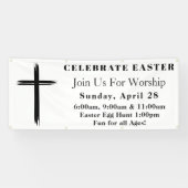 Eenvoudige moderne kruis Paaszondag Service Kerk Spandoek (Horizontaal)