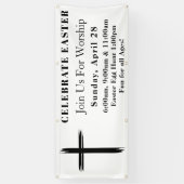 Eenvoudige moderne kruis Paaszondag Service Kerk Spandoek (Verticaal)