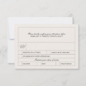 Eenvoudige & moderne label maaltijdkeuze RSVP kaartje (Voorkant)