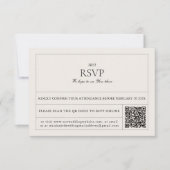 Eenvoudige & Moderne Label QR-code RSVP-kaart RSVP Kaartje (Voorkant)