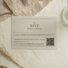 Eenvoudige & Moderne  Label QR-code RSVP-kaart RSVP Kaartje