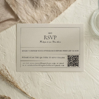 Eenvoudige & Moderne  Label QR-code RSVP-kaart RSVP Kaartje
