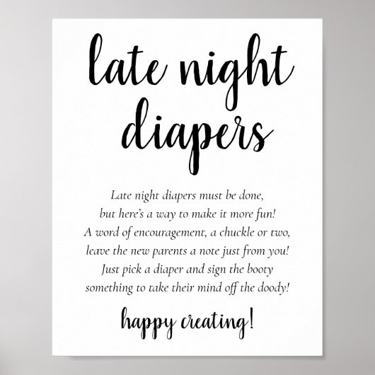 Eenvoudige moderne late night luiers | Klassieke d Poster (Voorkant)