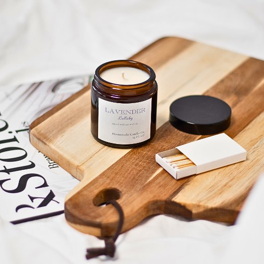 Eenvoudige Moderne Lavendel Slaaplied Kaars Vierkante Sticker