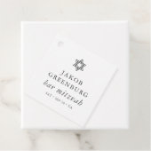 Eenvoudige moderne legant ster van David Bar Mitzv Bedankjes Labels (In situ)