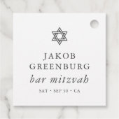 Eenvoudige moderne legant ster van David Bar Mitzv Bedankjes Labels (Achterkant)
