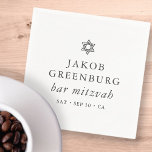 Eenvoudige moderne legant ster van David Bar Mitzv Servet<br><div class="desc">Het ontwerp is samengesteld uit sans serif typografie en playful cursieve manuscripttypografie op een eenvoudige achtergrond. Hier te vinden op: http://www.zazzle.com/store/selectpartysupplies</div>