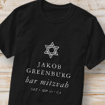 Eenvoudige moderne legant ster van David Bar Mitzv T-shirt<br><div class="desc">Het ontwerp is samengesteld uit sans serif typografie en playful cursieve manuscripttypografie op een eenvoudige achtergrond. Hier te vinden op: http://www.zazzle.com/store/selectpartysupplies</div>