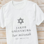 Eenvoudige moderne legant ster van David Bar Mitzv T-shirt<br><div class="desc">Het ontwerp is samengesteld uit sans serif typografie en playful cursieve manuscripttypografie op een eenvoudige achtergrond. Hier te vinden op: http://www.zazzle.com/store/selectpartysupplies</div>