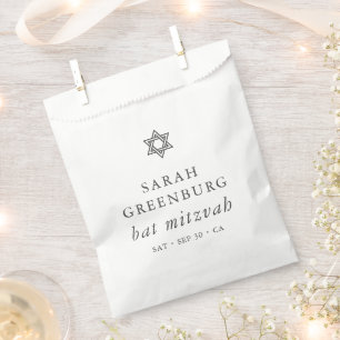 Eenvoudige moderne legant ster van David Bat Mitzv Bedankzakje