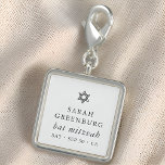 Eenvoudige moderne legant ster van David Bat Mitzv Charm<br><div class="desc">Het ontwerp is samengesteld uit sans serif typografie en playful cursieve manuscripttypografie op een eenvoudige achtergrond. Hier te vinden op: http://www.zazzle.com/store/selectpartysupplies</div>