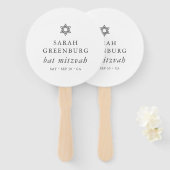 Eenvoudige moderne legant ster van David Bat Mitzv Handwaaier (Voorkant en achterkant)