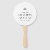 Eenvoudige moderne legant ster van David Bat Mitzv Handwaaier (Voorkant)