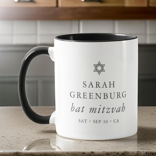 Eenvoudige moderne legant ster van David Bat Mitzv Mok