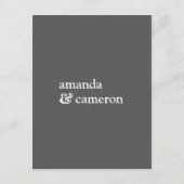 Eenvoudige moderne legante grijze bruiloft - detai informatiekaartje (Achterkant)