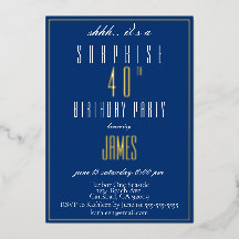 Eenvoudige moderne legante marine 40e verjaardag