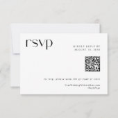 Eenvoudige moderne legante QR-code RSVP-kaart RSVP Kaartje (Voorkant)