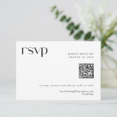 Eenvoudige moderne legante QR-code RSVP-kaart RSVP Kaartje (Staand voorkant)
