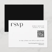 Eenvoudige moderne legante QR-code RSVP-kaart RSVP Kaartje (Voorkant / Achterkant)