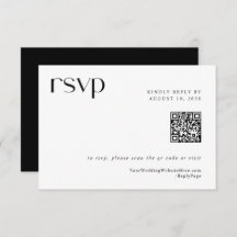 Eenvoudige moderne legante QR-code RSVP-kaart