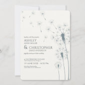 Eenvoudige moderne leisteen grijs paardenbloem bru kaart (Voorkant)