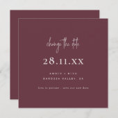 Eenvoudige, moderne lettertypeplek Bourgogne veran Kaart (Voorkant / Achterkant)