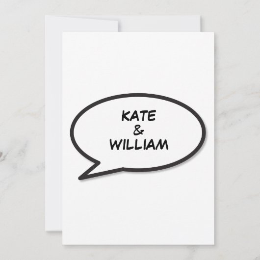 Eenvoudige moderne leuke komische zwart-wit bruilo kaart (Achterkant)