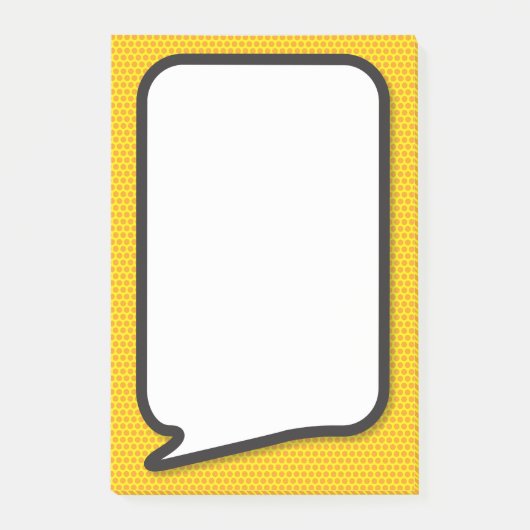 Eenvoudige moderne leuke tekstballon in stripstijl post-it® notes (Voorkant)