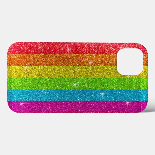 Eenvoudige moderne LGBTQIA Gay Pride Rainbow Glitt Case-Mate iPhone Case (Achterkant (horizontaal))