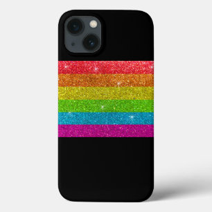 Eenvoudige moderne LGBTQIA Gay Pride Rainbow Glitt Case-Mate iPhone Case