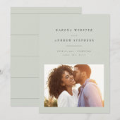 Eenvoudige moderne lichtgroene foto save the date (Voorkant / Achterkant)