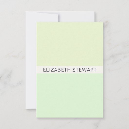 Eenvoudige Moderne Lichtgroene Professional Notitiekaartje (Voorkant)